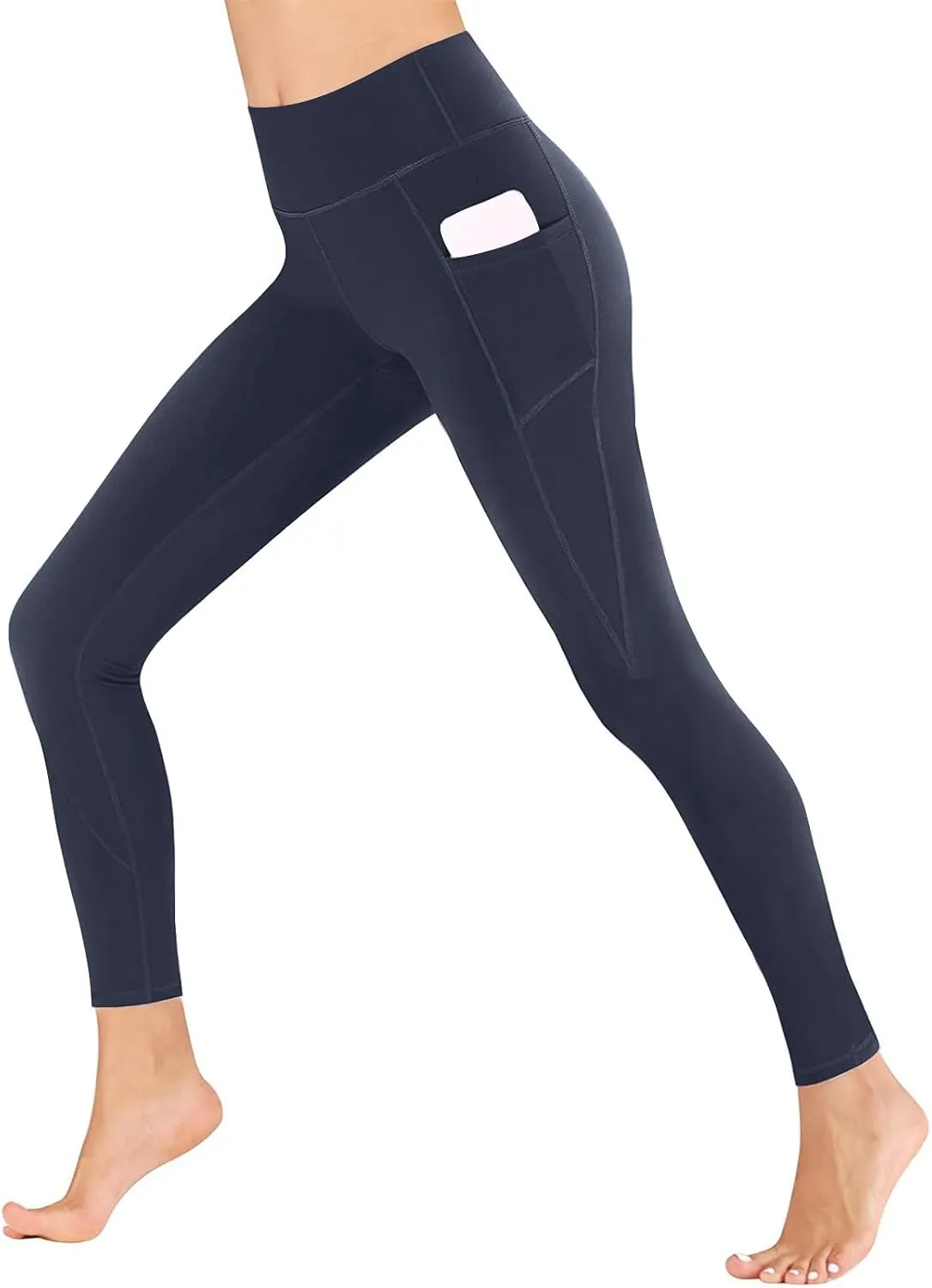 Workout Leggings with Pockets for Women High Waisted Tummy Control Aesthetic Black Hip Lift Yoga Pants Activewear