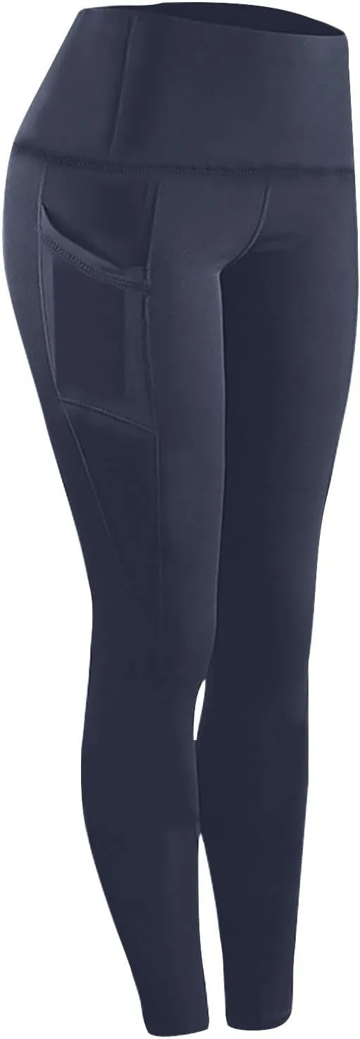 Workout Leggings with Pockets for Women High Waisted Tummy Control Aesthetic Black Hip Lift Yoga Pants Activewear