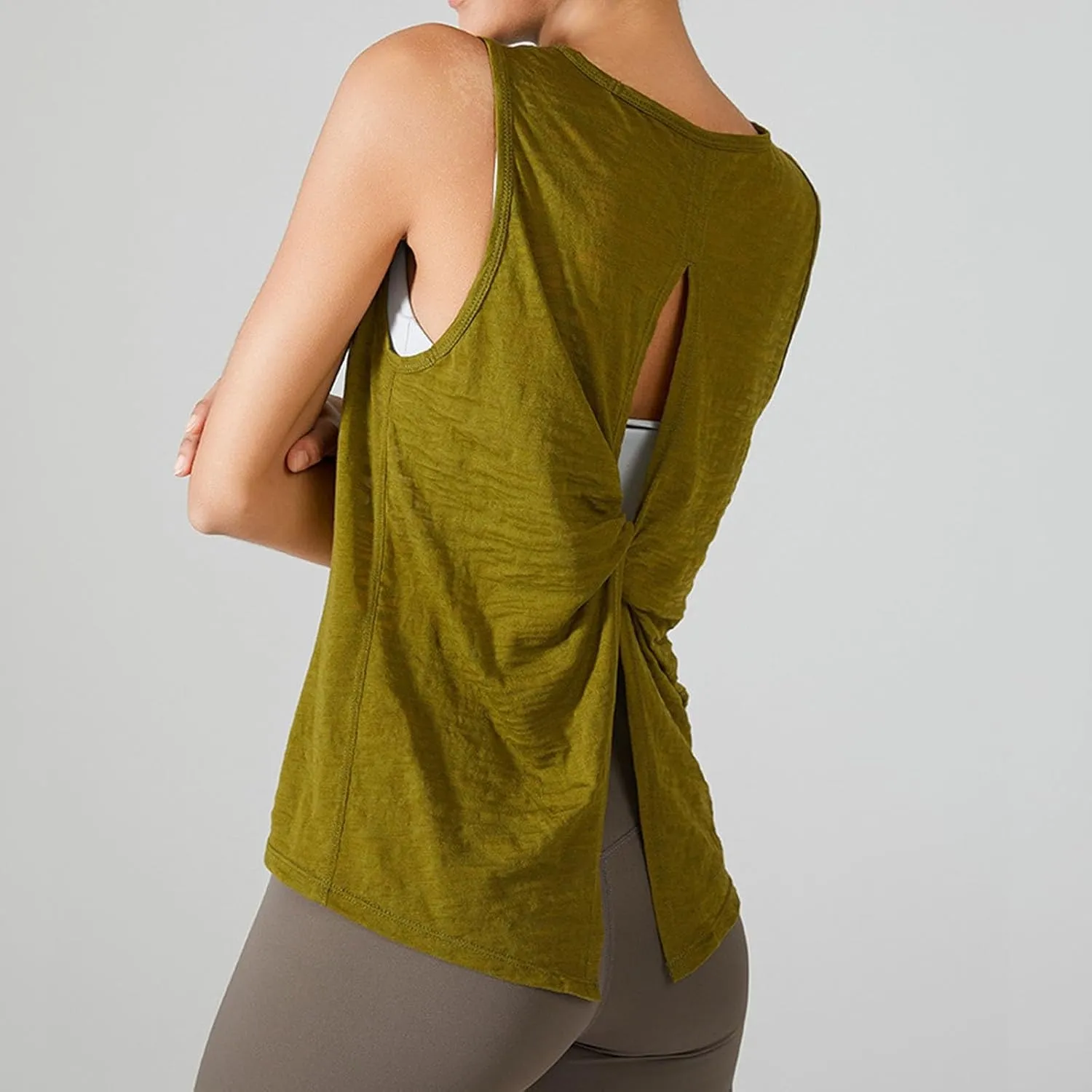 Workout Tank Tops Woman Cross Backless Athletic Yoga Tops Sleeveless Open Back Running Shirts Exercise Gym Clothes