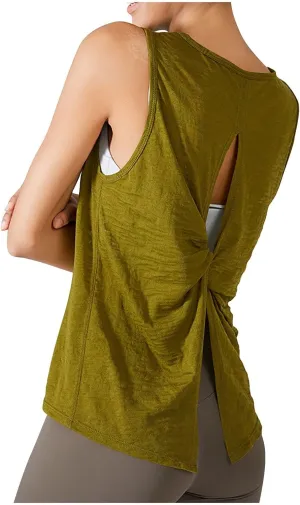 Workout Tank Tops Woman Cross Backless Athletic Yoga Tops Sleeveless Open Back Running Shirts Exercise Gym Clothes